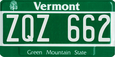 VT license plate ZQZ662