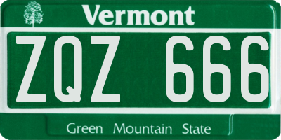 VT license plate ZQZ666