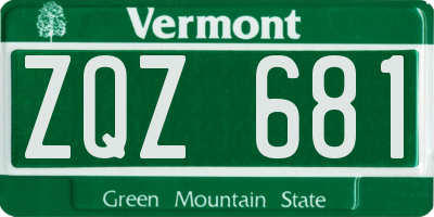 VT license plate ZQZ681
