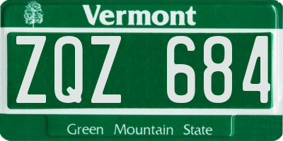 VT license plate ZQZ684