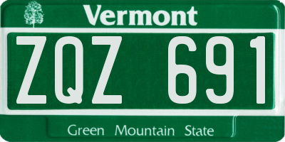 VT license plate ZQZ691
