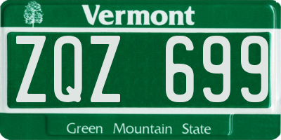 VT license plate ZQZ699