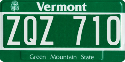 VT license plate ZQZ710