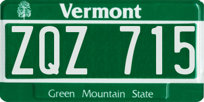 VT license plate ZQZ715