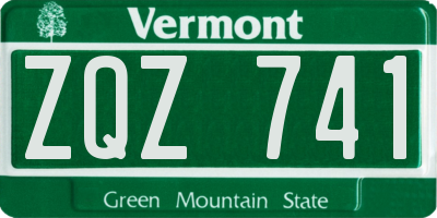 VT license plate ZQZ741