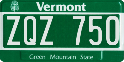 VT license plate ZQZ750