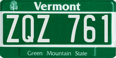 VT license plate ZQZ761