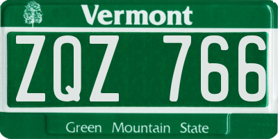 VT license plate ZQZ766