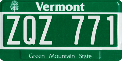 VT license plate ZQZ771