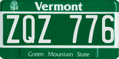 VT license plate ZQZ776
