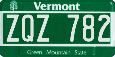 VT license plate ZQZ782