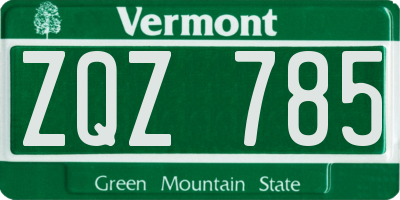 VT license plate ZQZ785