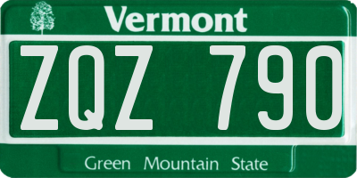 VT license plate ZQZ790