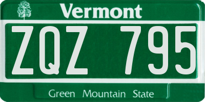 VT license plate ZQZ795