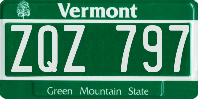 VT license plate ZQZ797