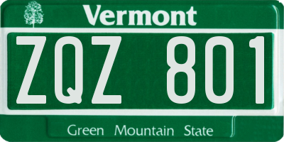 VT license plate ZQZ801