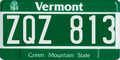 VT license plate ZQZ813