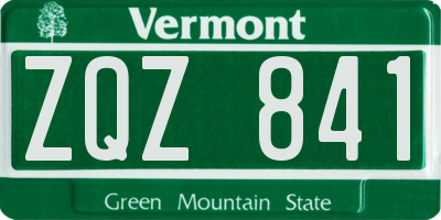 VT license plate ZQZ841
