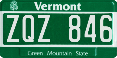 VT license plate ZQZ846
