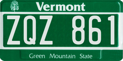 VT license plate ZQZ861