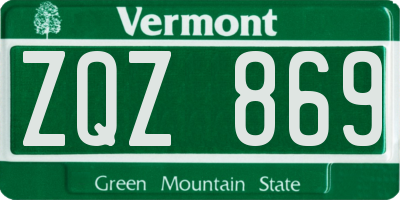 VT license plate ZQZ869