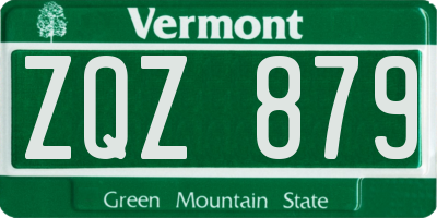 VT license plate ZQZ879