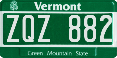 VT license plate ZQZ882