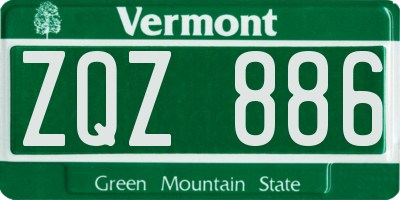 VT license plate ZQZ886