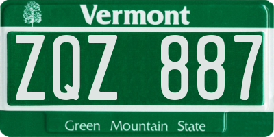VT license plate ZQZ887