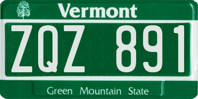 VT license plate ZQZ891