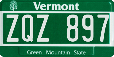 VT license plate ZQZ897