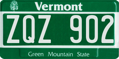 VT license plate ZQZ902