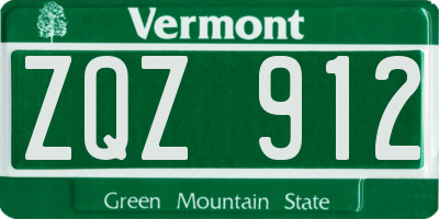 VT license plate ZQZ912