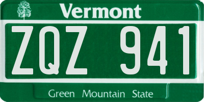 VT license plate ZQZ941