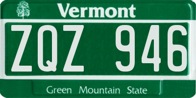 VT license plate ZQZ946