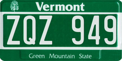 VT license plate ZQZ949
