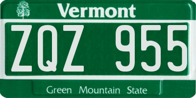 VT license plate ZQZ955