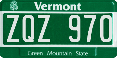 VT license plate ZQZ970