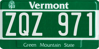 VT license plate ZQZ971