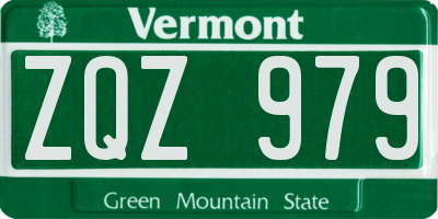VT license plate ZQZ979