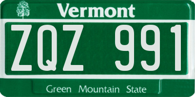 VT license plate ZQZ991