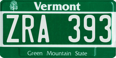 VT license plate ZRA393