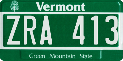 VT license plate ZRA413