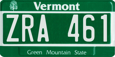 VT license plate ZRA461