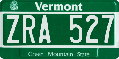 VT license plate ZRA527