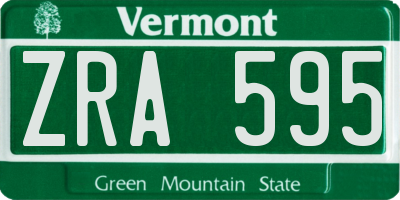 VT license plate ZRA595