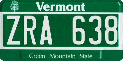 VT license plate ZRA638