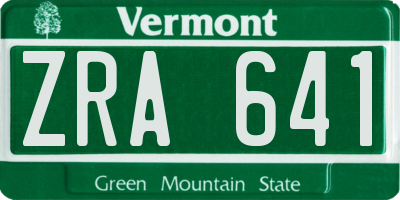 VT license plate ZRA641