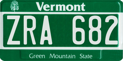 VT license plate ZRA682