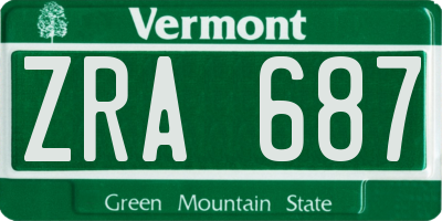 VT license plate ZRA687